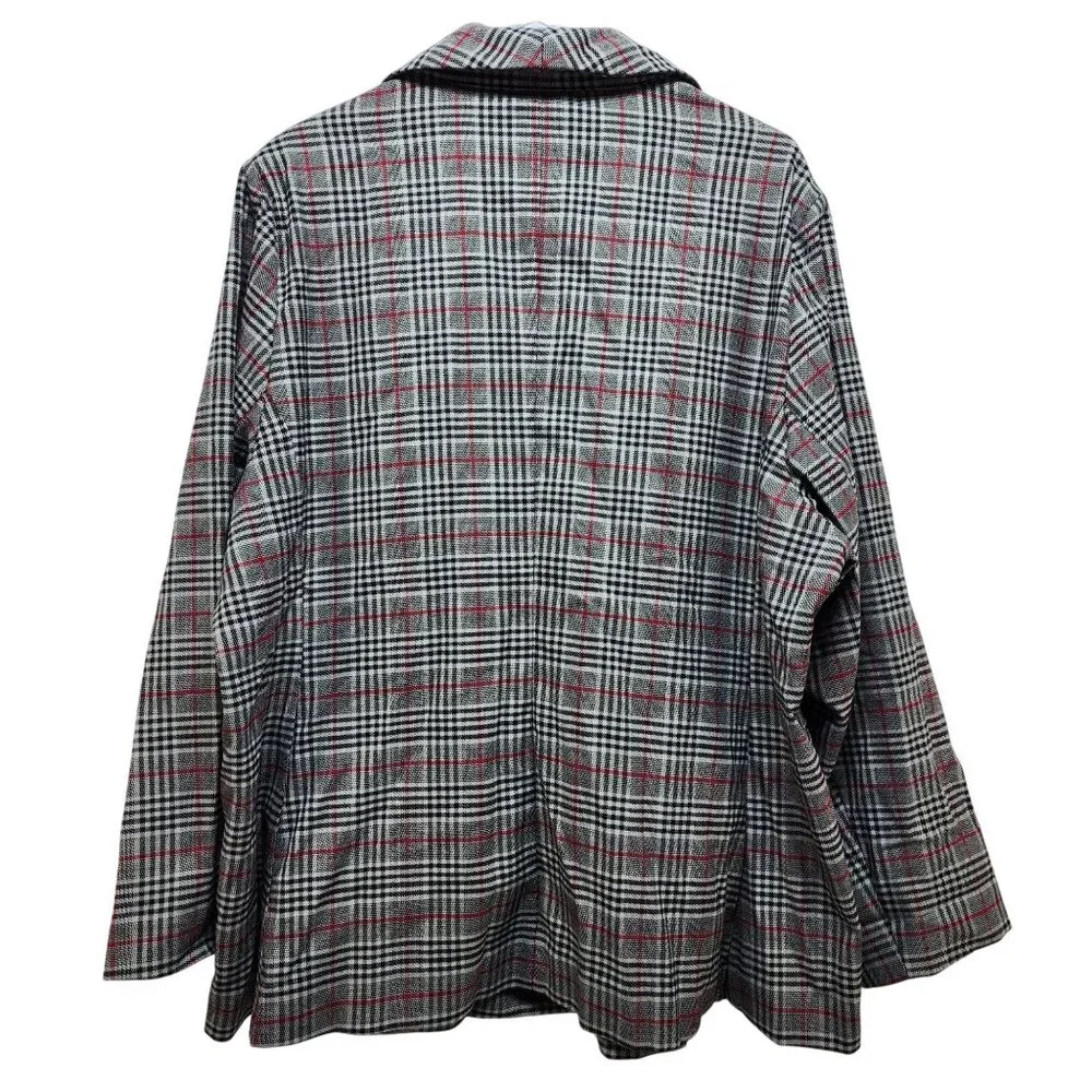 Ava & Viv Women's Checkered Blazer - Black and Red - Picture 4 of 6